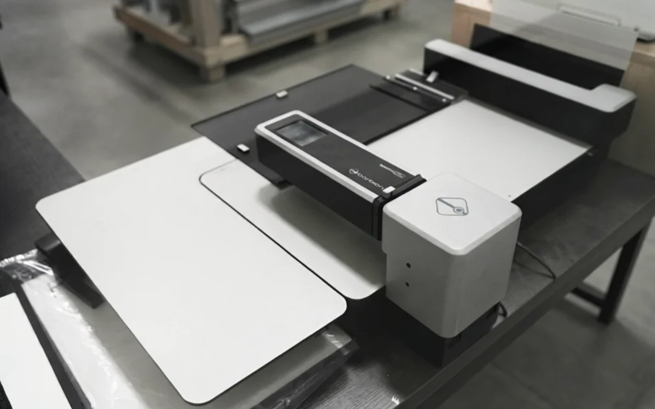 Barbieri spectrophotometer measuring a print